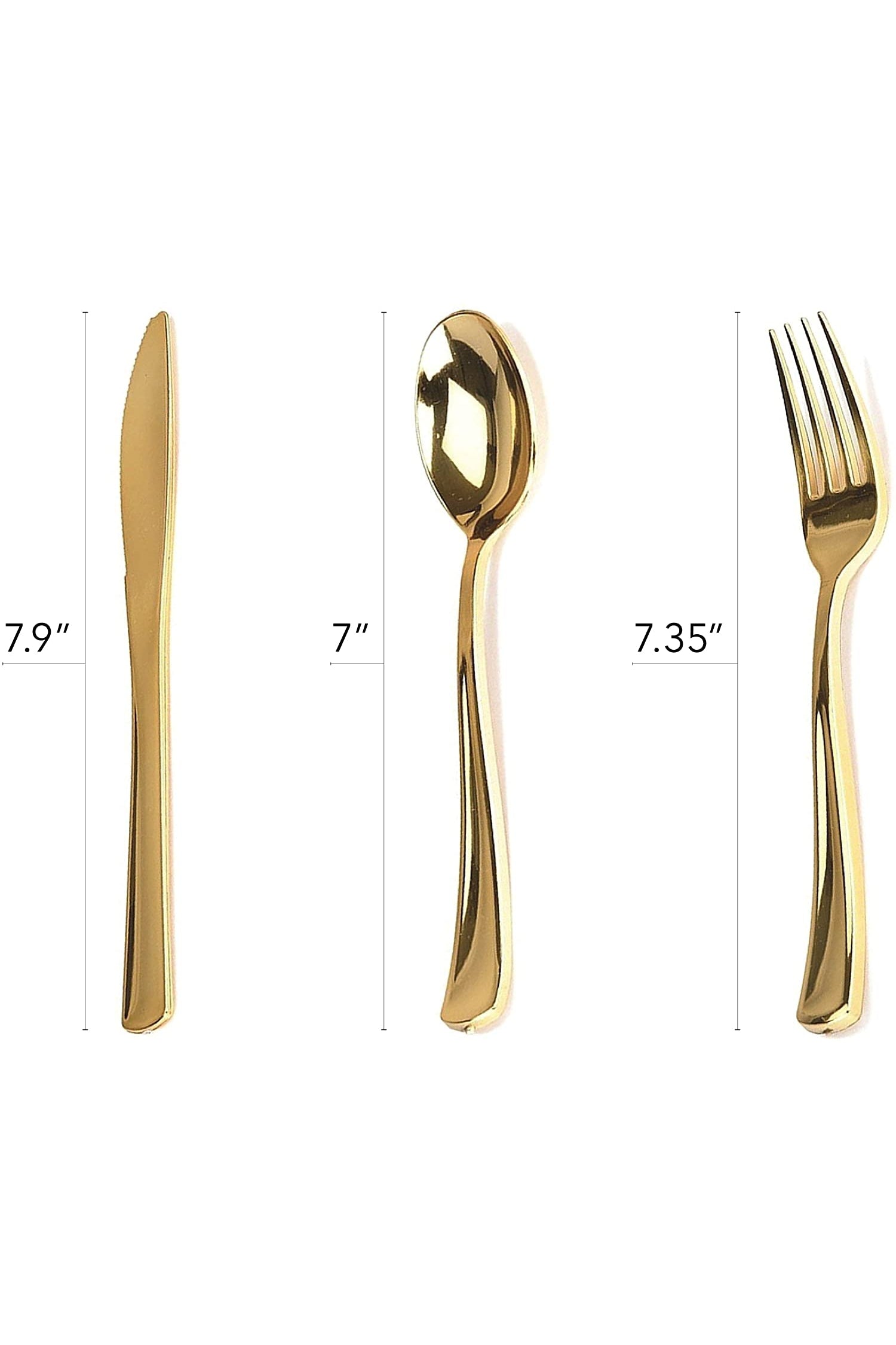 White and Gold Disposable Plastic Cutlery Set - Luxe Party – Luxe