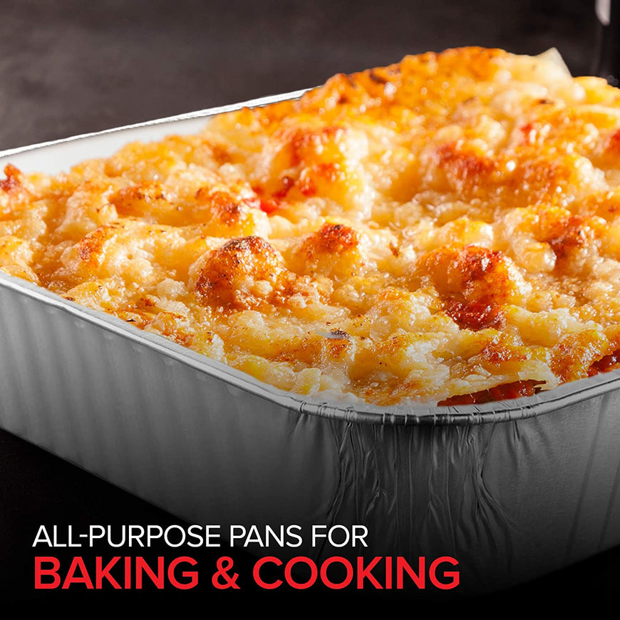 Aluminum Pans 8x8 Disposable Foil Pans (20 Pack) - 8 Inch Square Pans - Tin Foil Pans Great for Cooking, Heating, Storing, Prepping Food