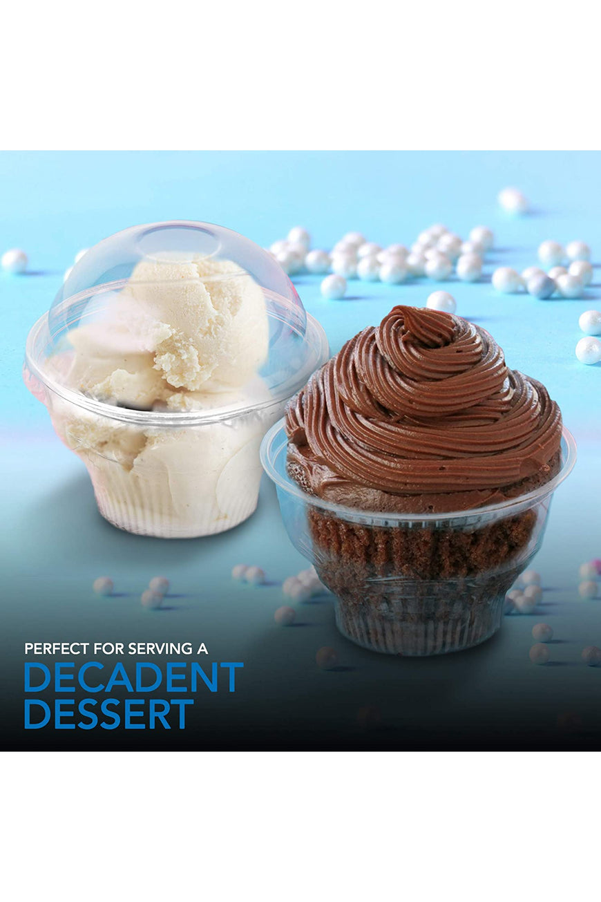 Stock Your Home Plastic Dessert Cups With Dome Lid, 50 Count, 8 oz