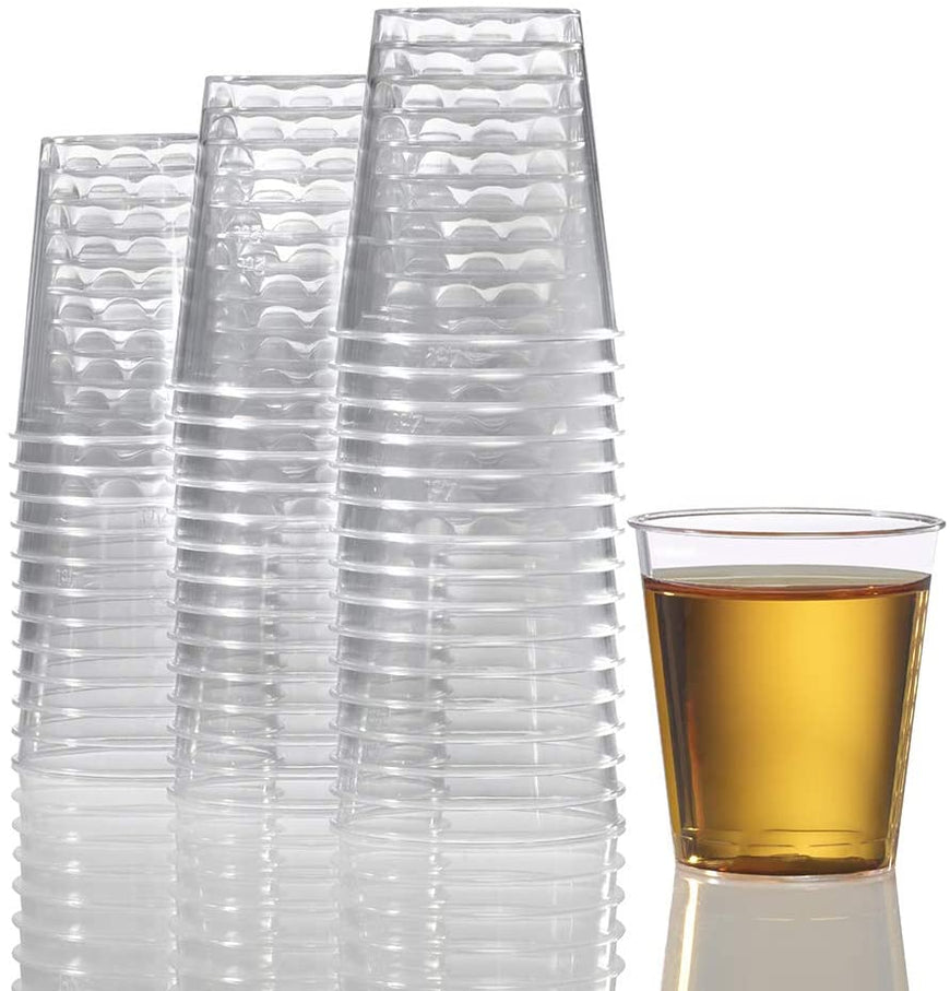 1000 Plastic Shot Glasses - 1 Oz Disposable Cups - 1 Ounce Shot Glasses - Small Party Cups Ideal for Whiskey, Wine Tasting, Food Samples, and Condiments (Clear)