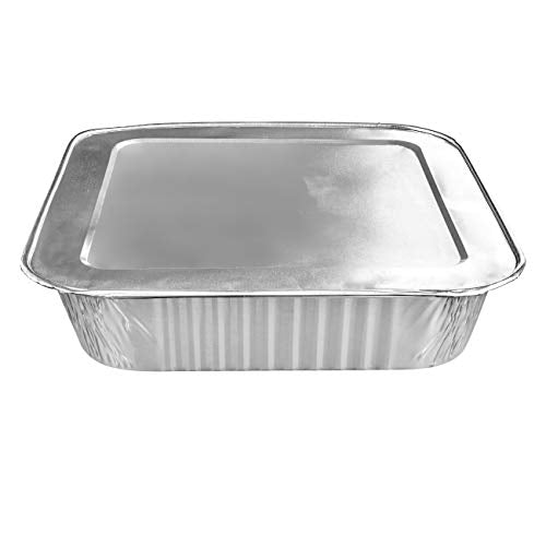 8x8 Foil Pans with Lids (10Count) 8 Inch Square Aluminum Pans with