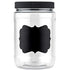 Stock Your Home 32 oz Plastic Jars w/ Chalk & Sticker (6 Pack) - BPA Free Plastic Mason Jars for Kitchen - Pantry Jars with Airtight Lids for Storing Rice, Pasta, Coffee, Grains, Candy, Cookies