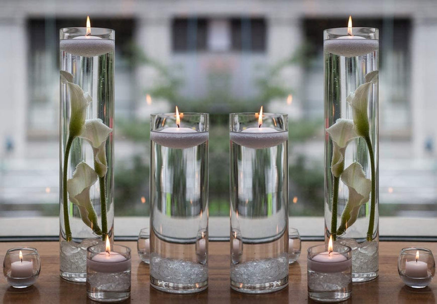 Stock Your Home 10 Hour Burning White Unscented Classic Floating Candles for Weddings, Parties, Special Occasions and Home Decorations (Set of 24)