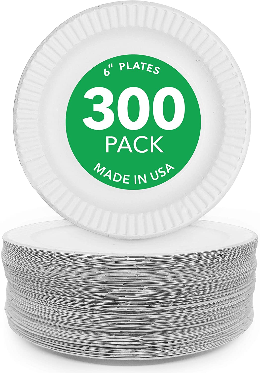 Big Lots White Uncoated Paper Plates, 100 Count