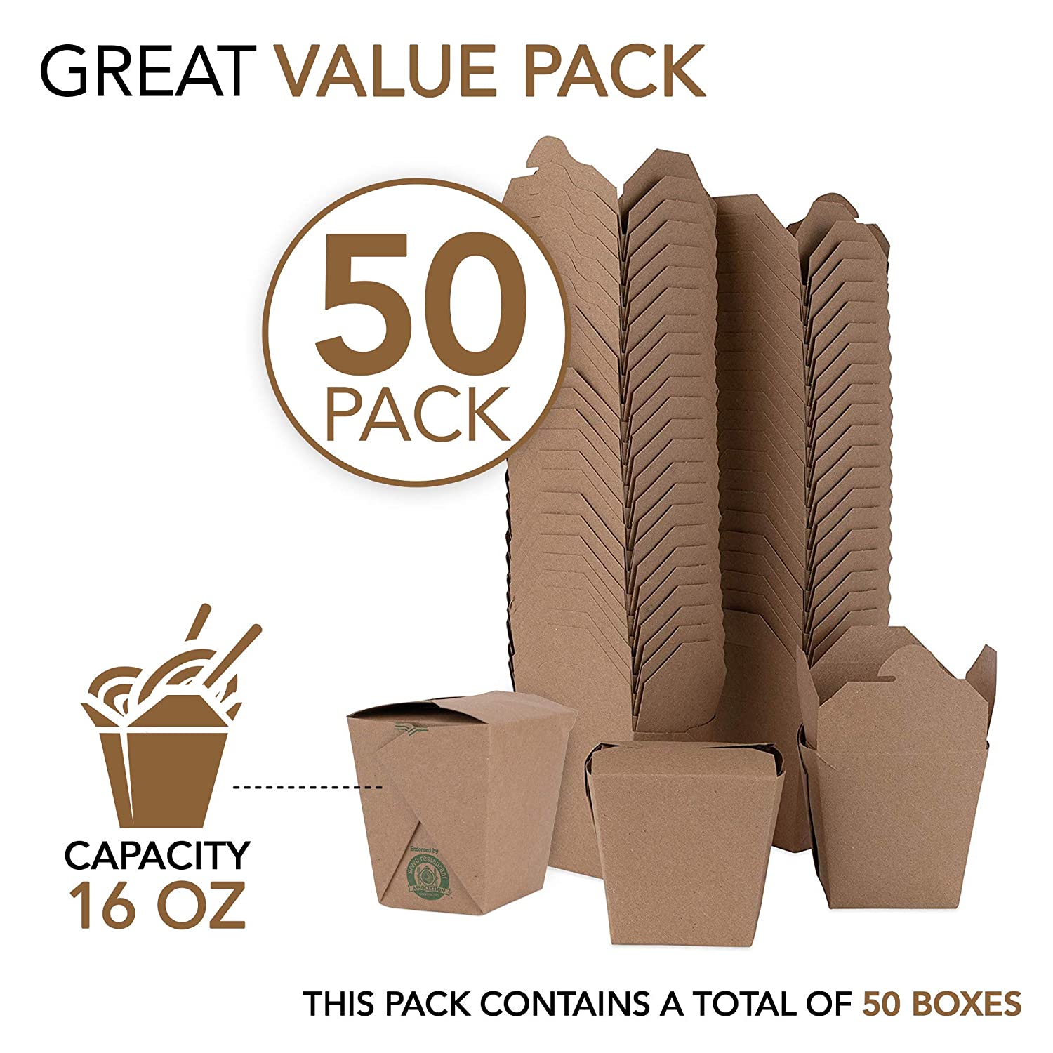 Takeout Food Containers 8 Oz Microwaveable Kraft Brown Paper Mini