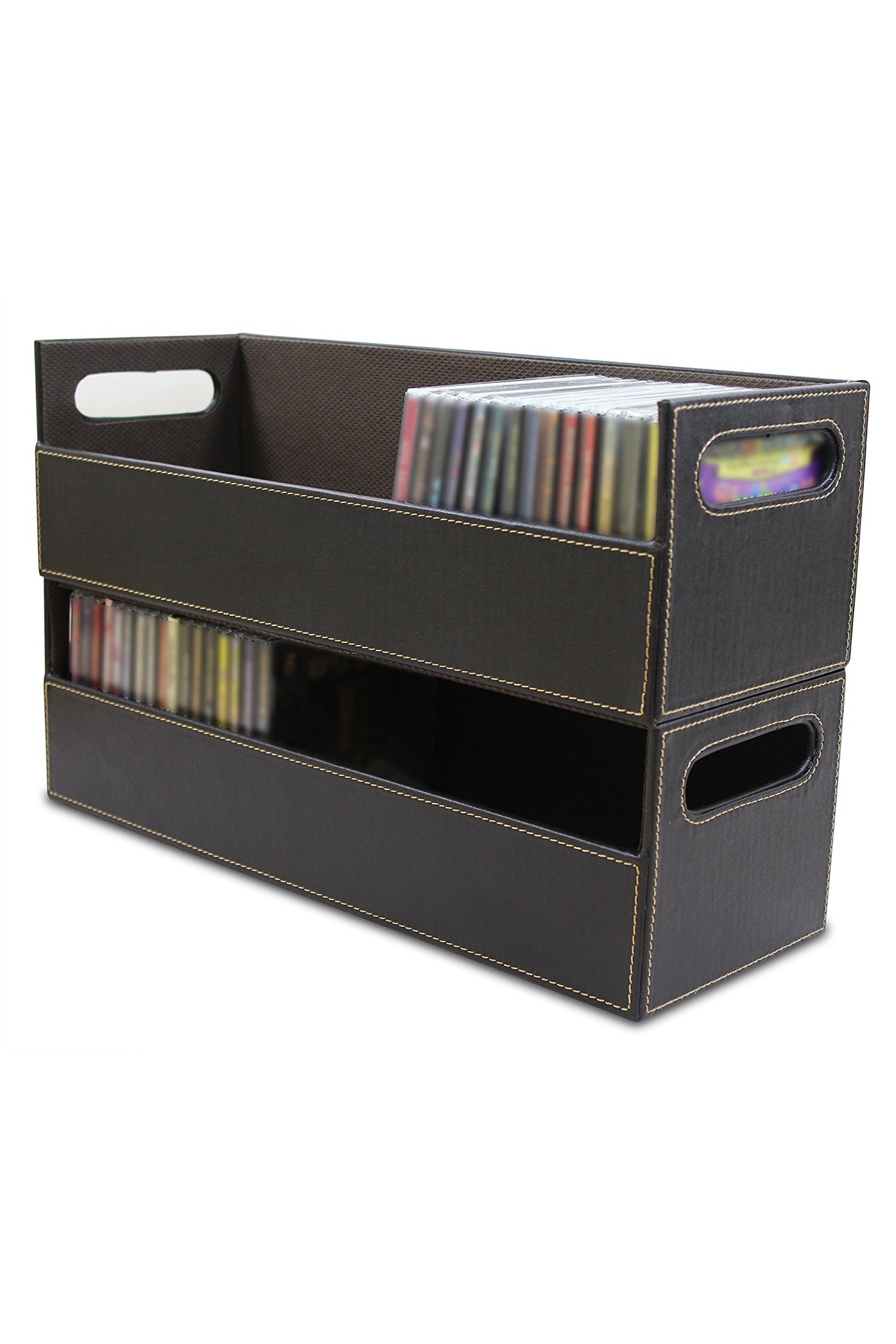 Set of 2- Stock Your Home CD Storage Box with Powerful Magnetic Openin