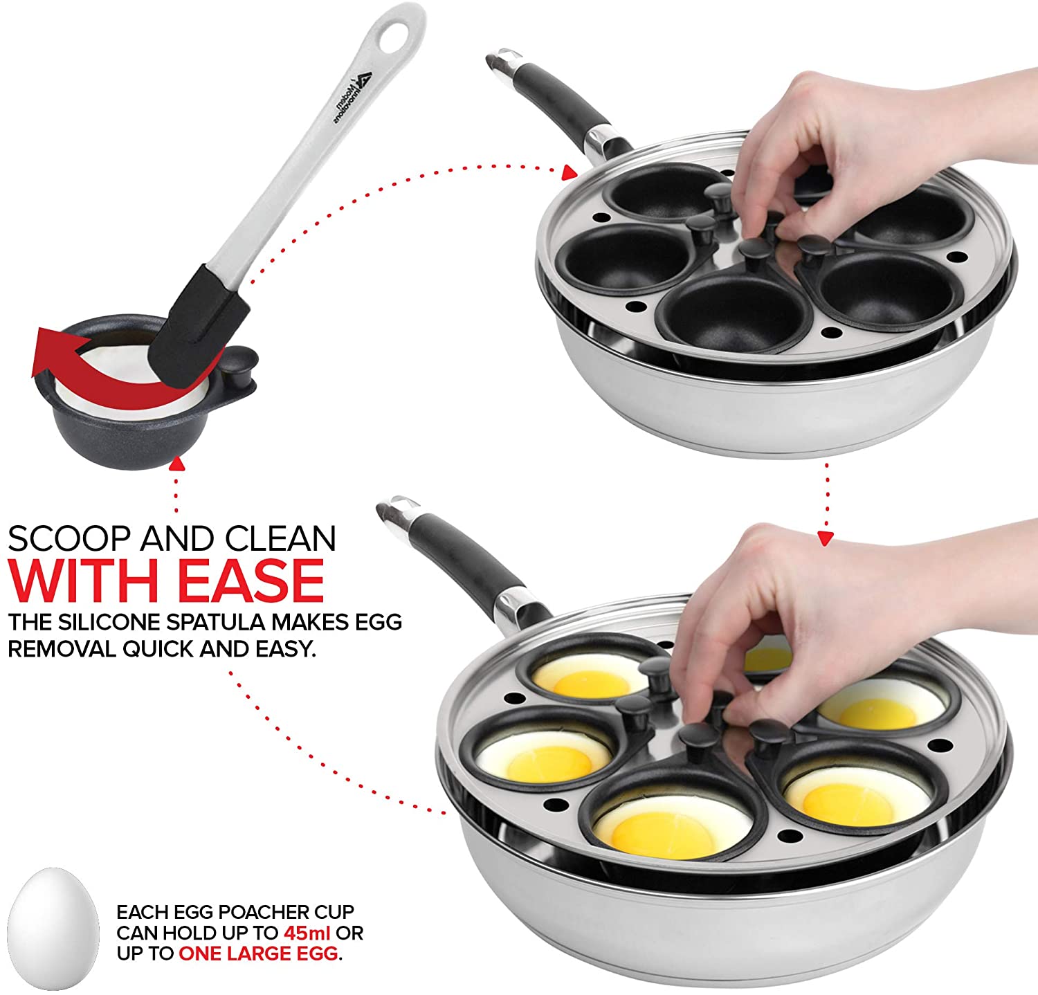 Egg Steamer Round Shape Egg Poacher Kitchen Gadgets Fried Cooking Mold No  Stain√ 