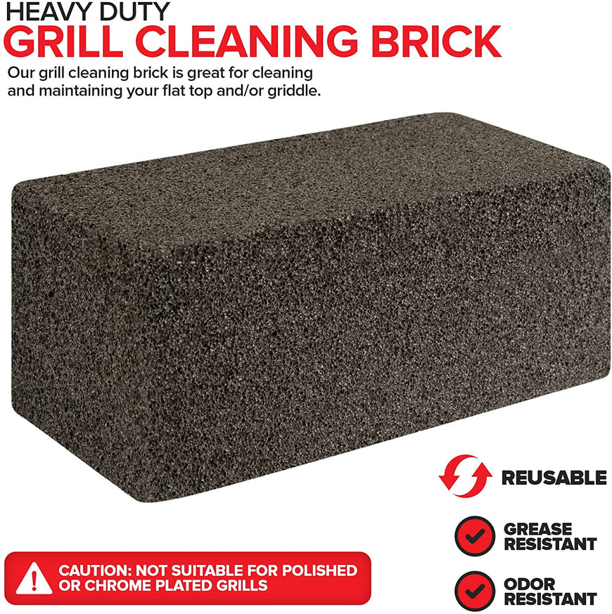 Grill Cleaning Brick (4 Pack) - Heavy Duty Grill Cleaning Brick - Grill Cleaning Brick for Flat Tops and Griddles - Griddle Brick - Griddle Cleaner - Non-Scratch Grill Cleaner Brick - Stock Your Home