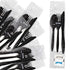 Stock Your Home Plastic Cutlery Packets with Salt & Pepper in Black (50 Count) - Wrapped Cutlery - Plastic Utensils Individually Wrapped for Take Out, Delivery, Cafeterias, Restaurants, Uber Eats