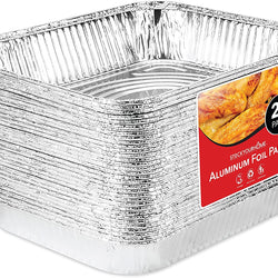 20 Pack Half Size Aluminum Pans with Lids, 9x13 Tin Food Storage