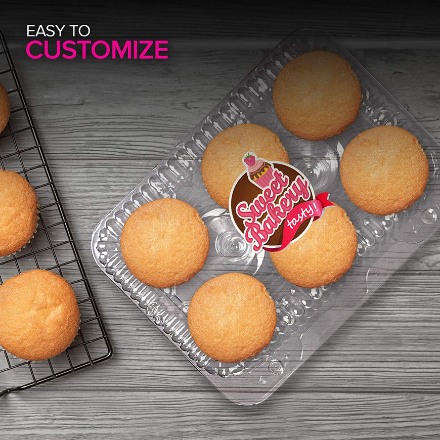 Stock Your Home 6 Compartment Plastic Cupcake Container - 40 Count
