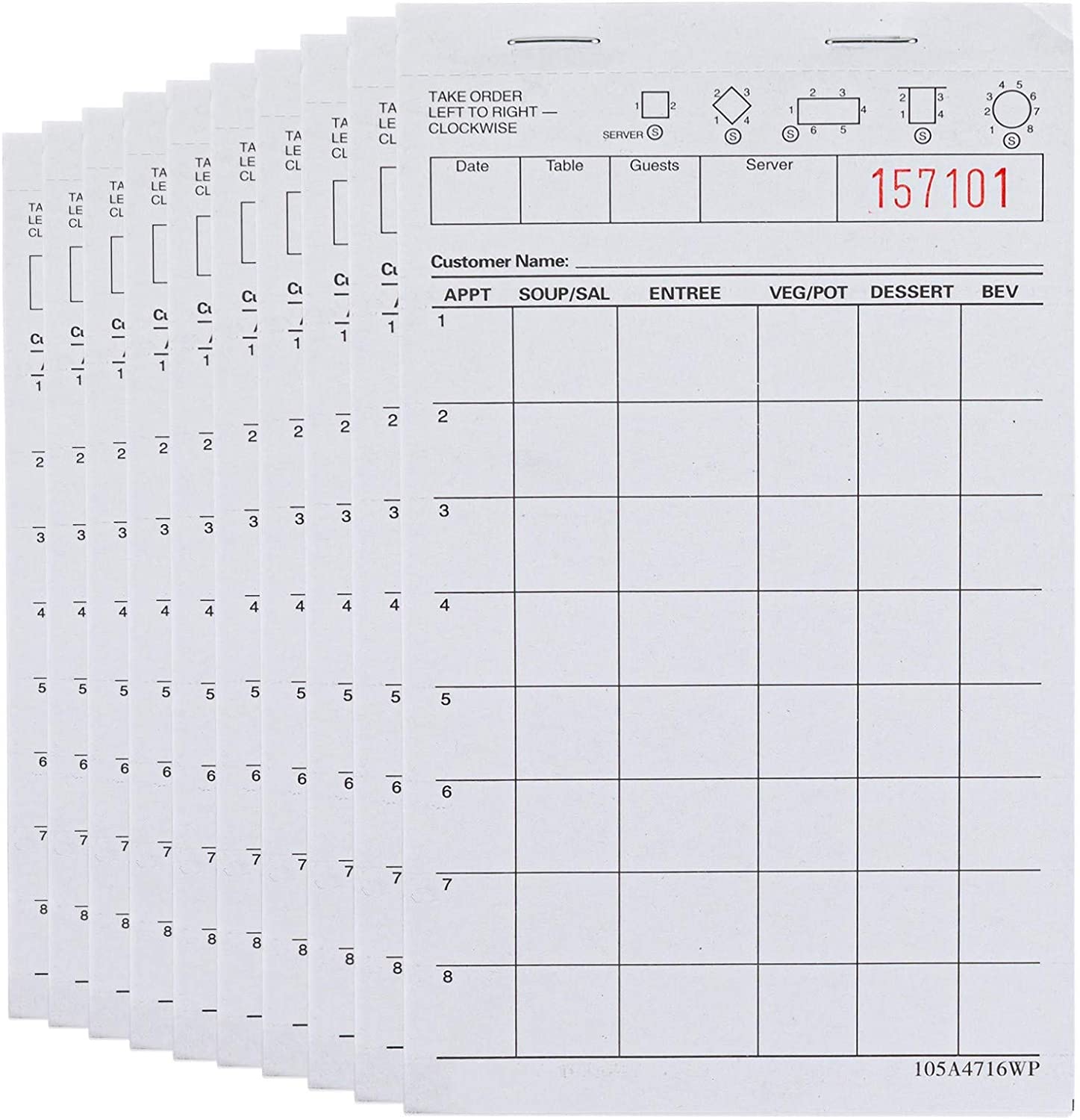 Choice 1 Part White Scratch Pad - 10/Pack