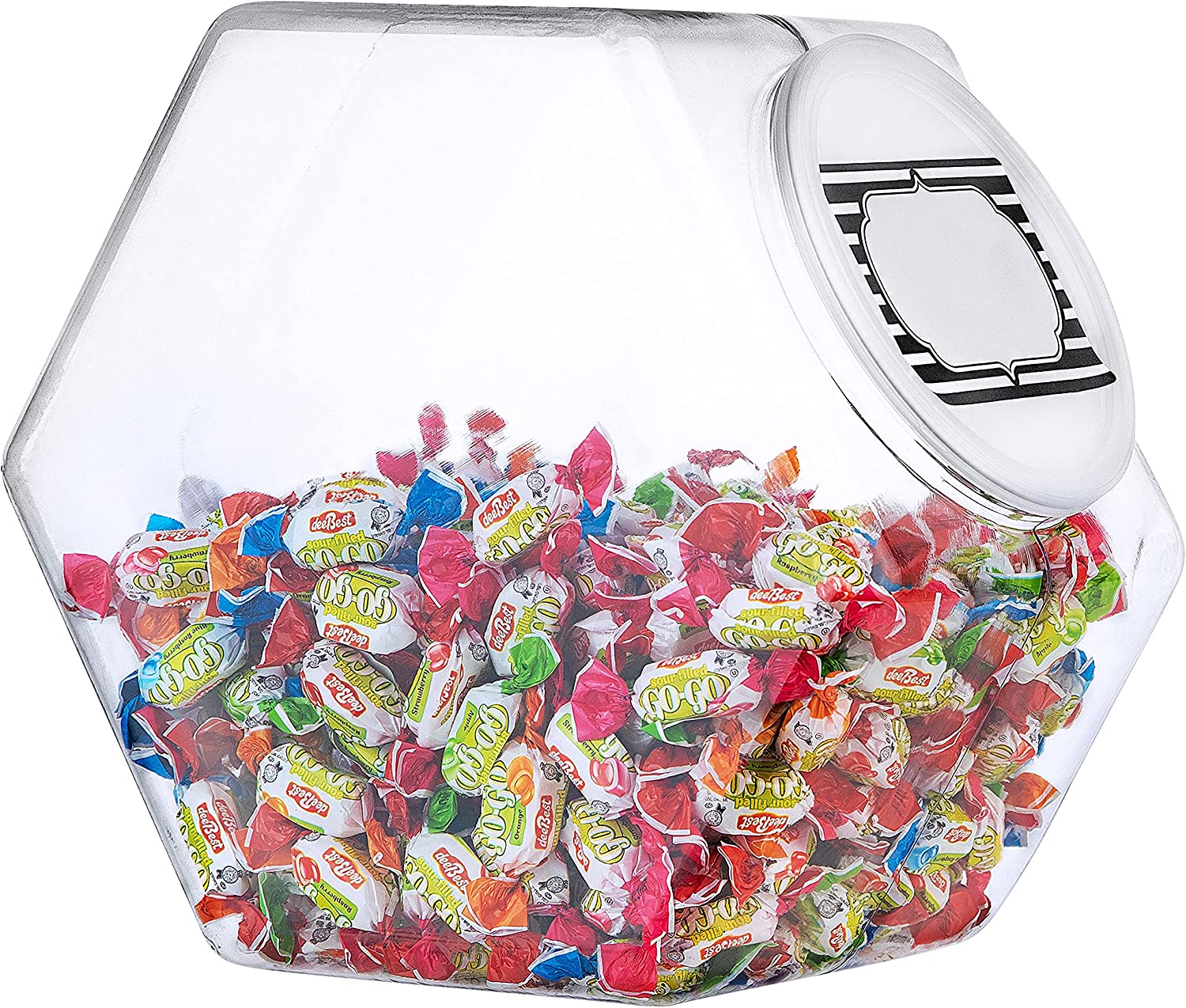 197-Ounce Plastic Jars with Lid (2 Count) - Wide Mouth Hexagon