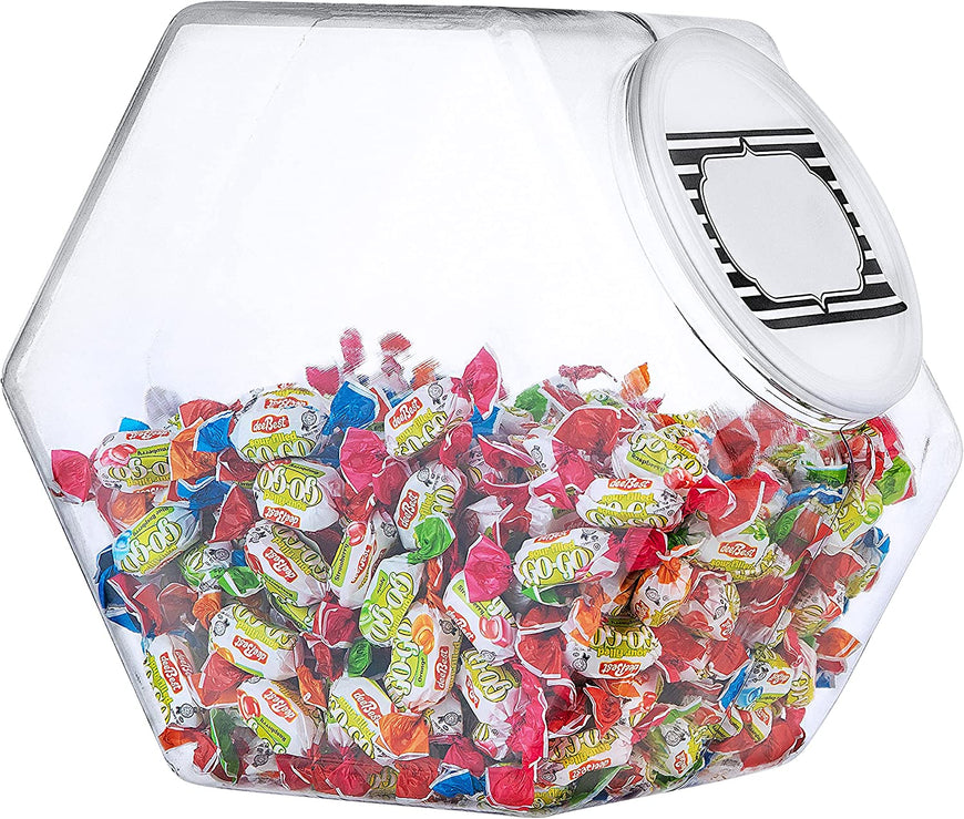 197-Ounce Plastic Jars with Lid (2 Count) - Wide Mouth Hexagon Cookie Jars - Reusable & Recyclable - Shatterproof Jars - Clear Plastic Jars for Cookies, Candy, Laundry Detergent Pods - Stock Your Home