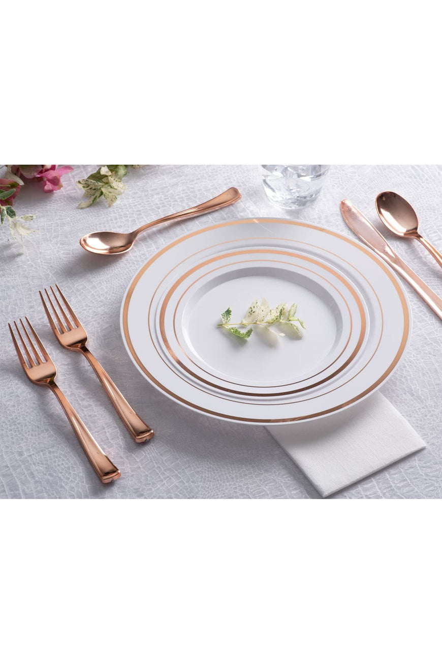 Stock Your Home 125 Disposable Rose Gold Plastic Forks