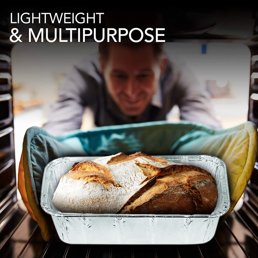 Aluminum Pans Mini Loaf Pans (50 Pack) 1 Lb Aluminum Foil Tin Pans, Small Loaf Pans ? 1 Pound Disposable Baking Pans Perfect for Baking Cakes, Bread Loaves - 6 x 3.5 x 2