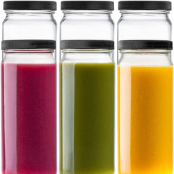 Stock Your Home 16 oz Glass Juice Bottles With Caps (4 Pack) - Reusable  Glass Bottles with 8 Tamper …See more Stock Your Home 16 oz Glass Juice