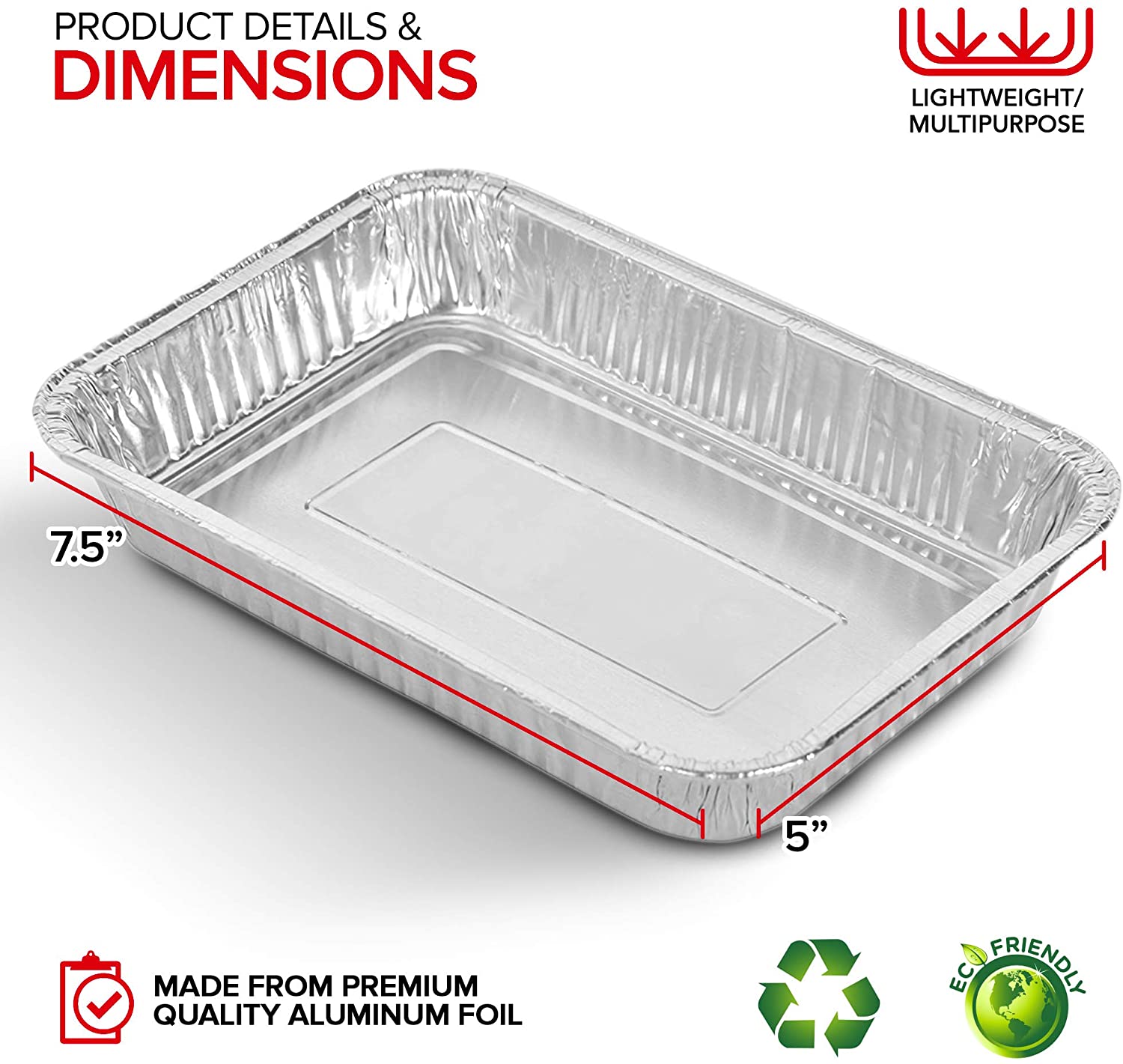 Stock Your Home Disposable 9x13 Aluminum Foil Pans (10 Pack) Half Size Steam Table Deep Trays