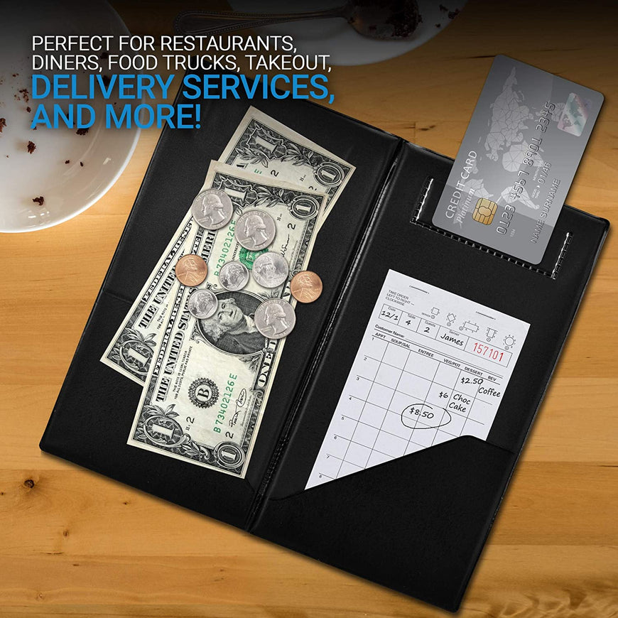 Stock Your Home White Guest Check Pads (10 Count) - 1 Part Guest Check Pads - Server Notepads and Waitress Order Pads - Check Pads for Diners, Restaurants, Food Trucks, Takeout and Delivery Services