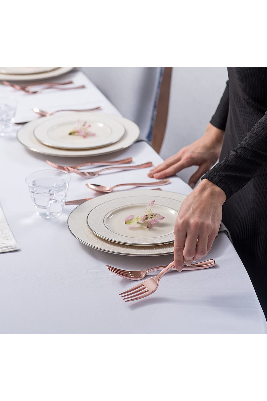 Stock Your Home 125 Disposable Rose Gold Plastic Forks