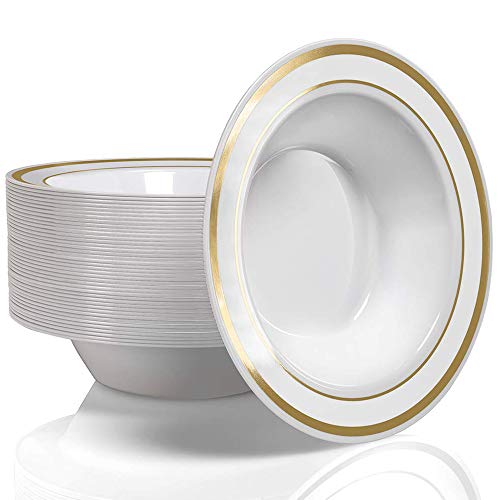 12 oz Silver Plastic Bowls (50)