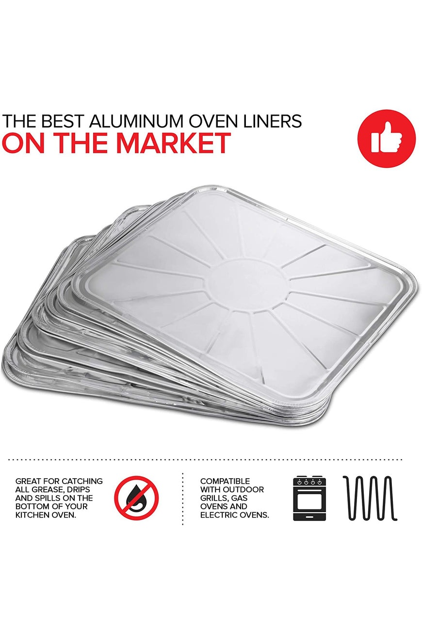 Stock Your Home Disposable Foil Oven Liners, 10 Pack, 18.5