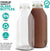 32-Oz Glass Milk Bottles with 8 White Caps (4 pack) - Food Grade Milk Jars with Lids - Dishwasher Safe - Bottles for Milk, Buttermilk, Honey, Maple Syrup, Jam, Barbecue Sauce- Stock Your Home