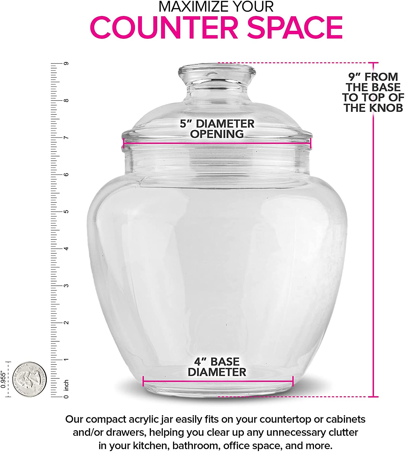 40 oz.Small Acrylic Candy Jar, Buffet Containers