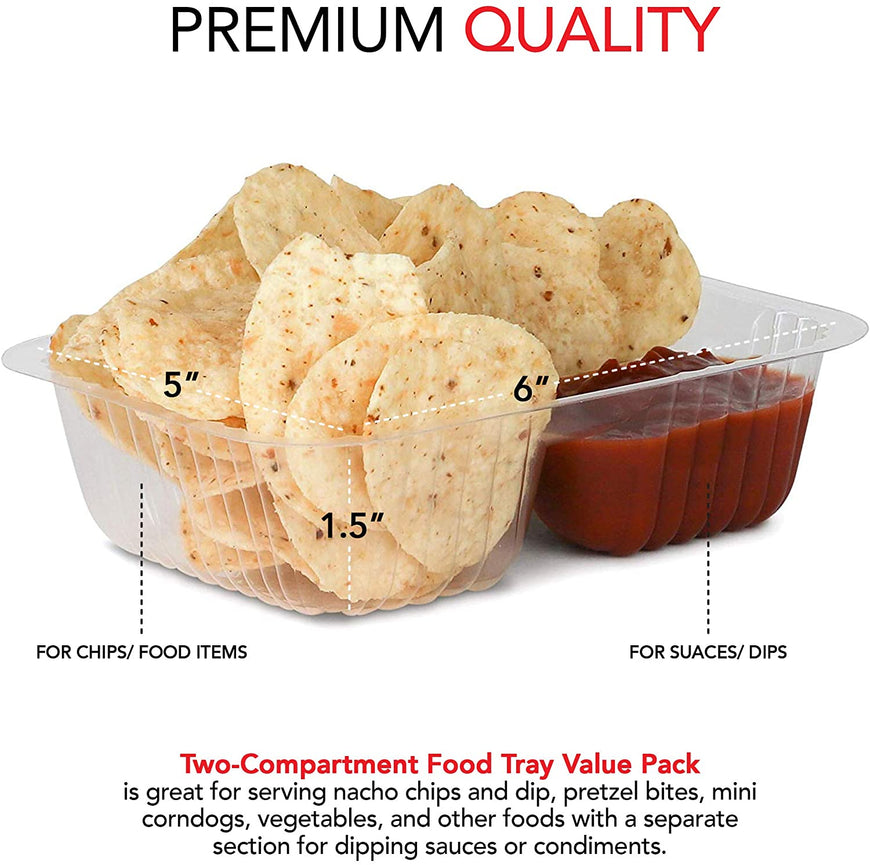 Stock Your Home Plastic Nacho Trays, 100 Count, 12oz, 6x5