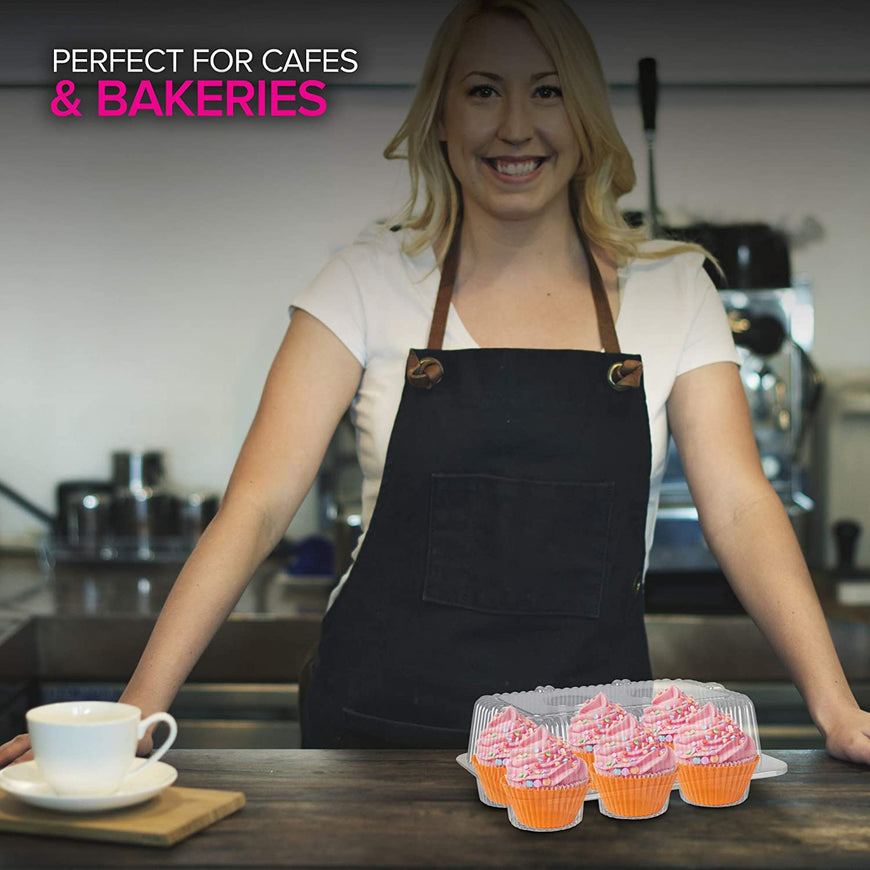 Stock Your Home 6 Compartment Plastic Cupcake Container - 40 Count