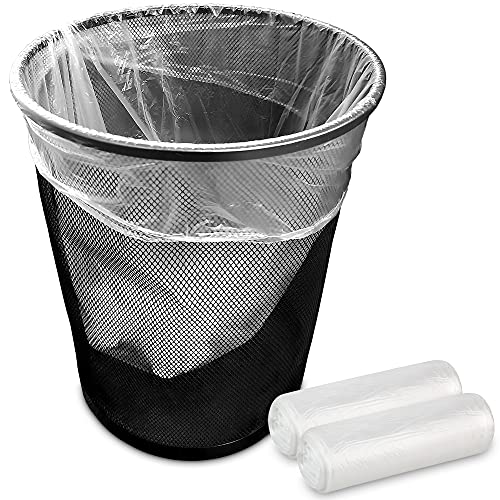 Stock Your Home 4 Gallon Clear Trash Bags (100 Pack) - Disposable Plastic Garbage Bags - Leak Resistant Waste Bin Bags - Small Bags for Office, Bathroom, Deli, Produce Section, Dog Poop, Cat Litter