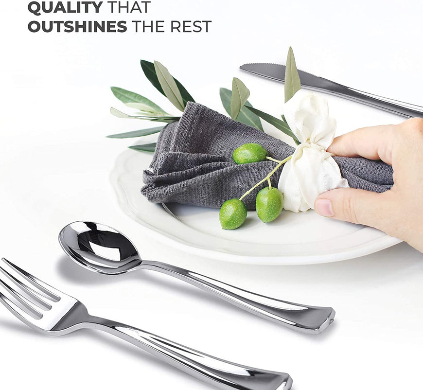 Stock Your Home 160 Piece Plastic Silverware Set Includes: 80 Forks, 40 Knives, 40 Spoons