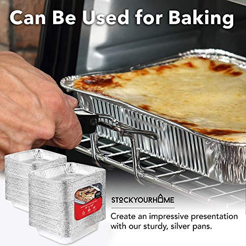 Aluminum Pans 9x13 Disposable Foil Baking Pans (100 Pack) - Half