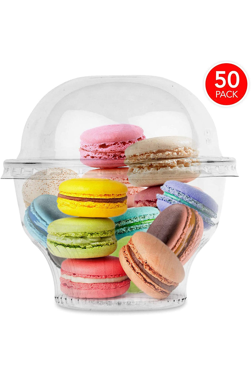 Stock Your Home Plastic Dessert Cups With Dome Lid, 50 Count, 8 oz