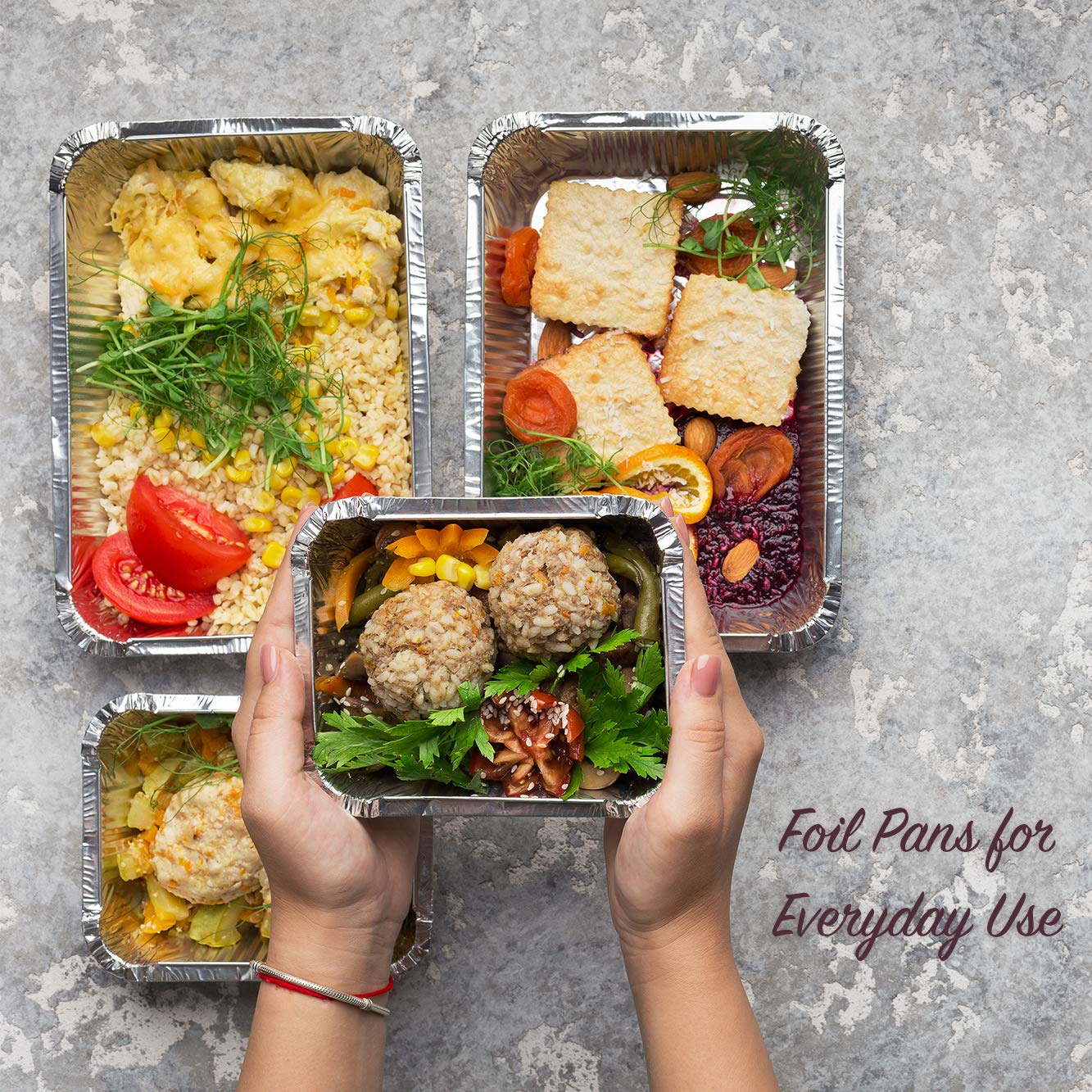 Stock Your Home aluminum pans take out containers with lids (50 pack) 2 lb  disposable aluminum