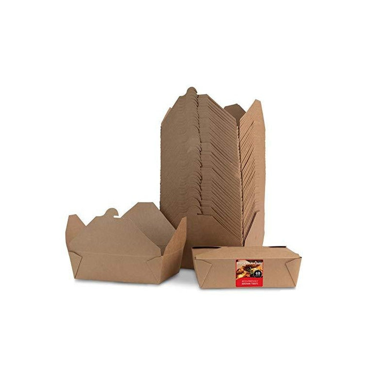  SEUNMUK 60 PCS 40 OZ Kraft Brown Food Boxes