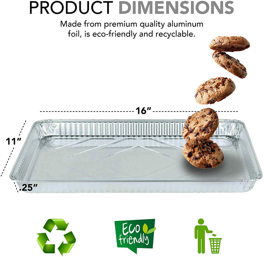 Stock Your Home Aluminum Cookie Sheet Baking Pans, 15 Pack, 16 Inch x 11 Inch