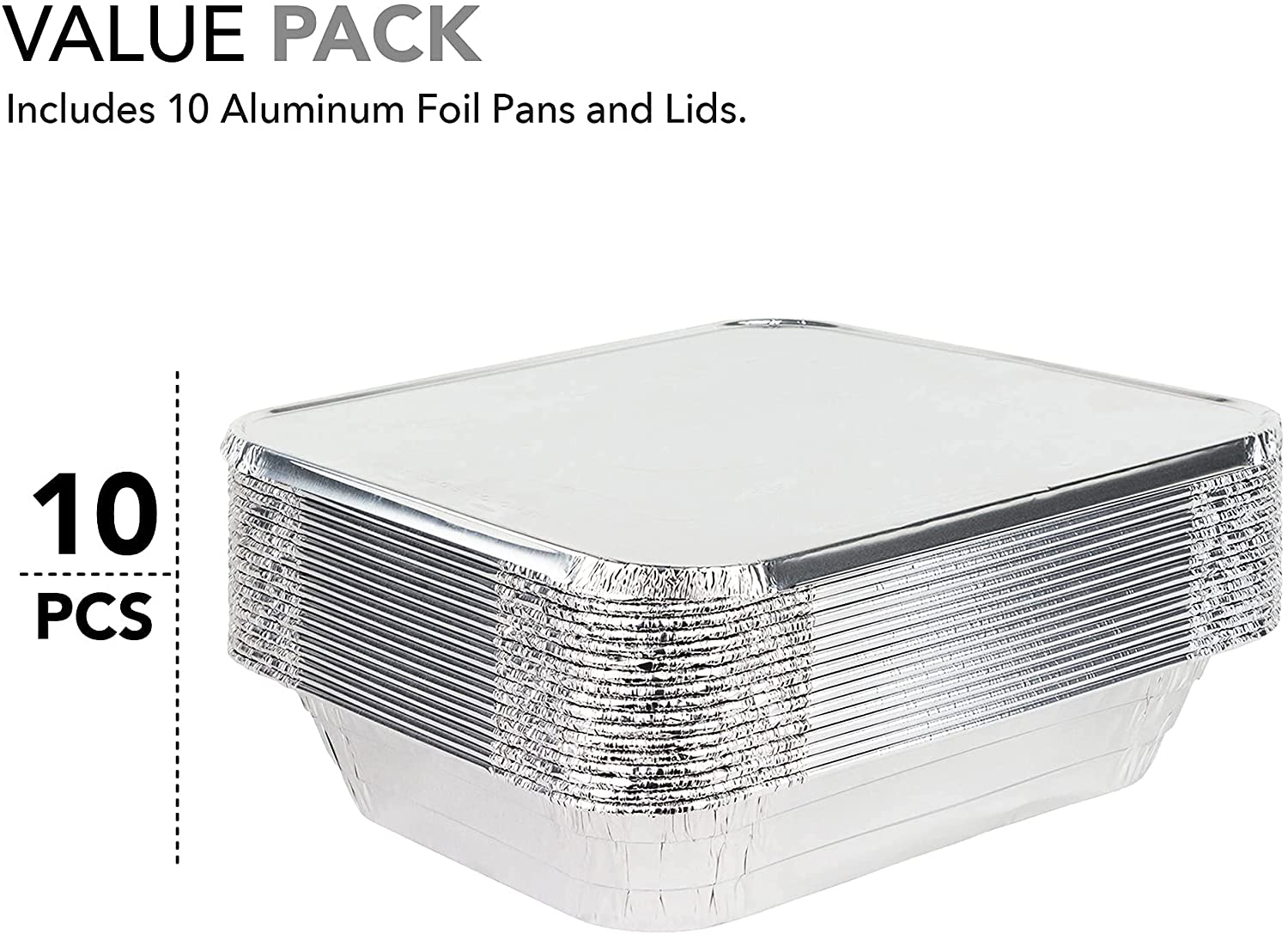 8/10pcs Aluminum Pans 9x13 Disposable Foil Half Size Steam Table
