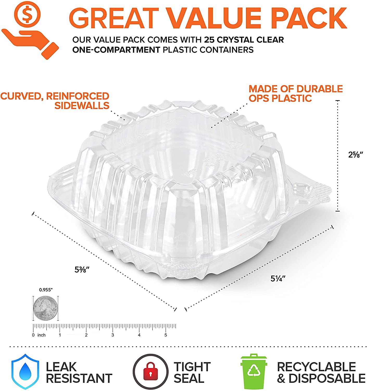 To Go Clamshell Disposable Food Containers