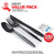Stock Your Home Plastic Cutlery Packets with Salt & Pepper in Black (250 Count) - Wrapped Cutlery - Plastic Utensils Individually Wrapped for Take Out, Delivery, Cafeterias, Restaurants, Uber Eats