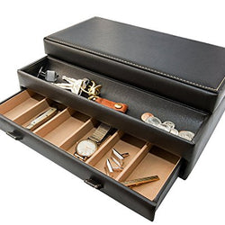 Stock Your Home Luxury Mens Dresser Valet Organizer,Black