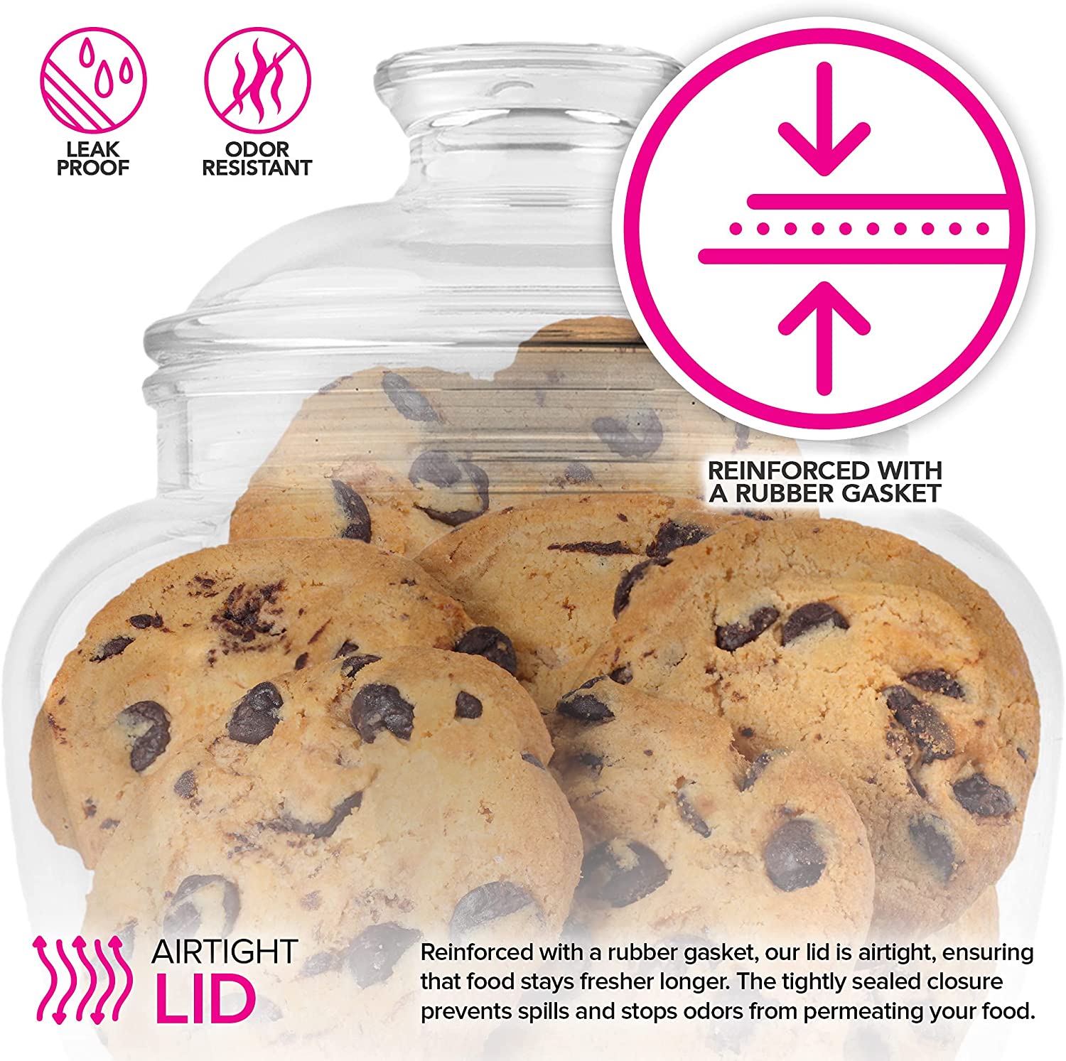 Modern Innovations 80 oz Candy & Cookie Jar with Lid - Premium