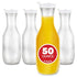 Stock Your Home 50 oz Plastic Water Carafes with White Flip Tab Lids (4 Pack) - Food Grade & Recyclable Shatterproof Pitcher - Juice Jar for Lemonade, Milk, Mimosas,Iced Tea, Laundry Detergent