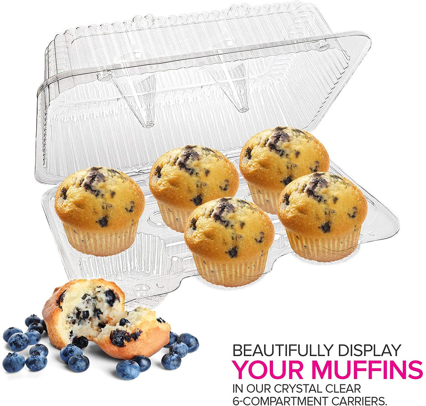 Stock Your Home 6 Compartment Plastic Cupcake Container - 40 Count