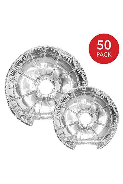 Electric Stove Burner Covers (50 Pack) - Electric Stove Bib Liners - Disposable Aluminum Foil 6 Inch and 8 Inch Round Burner Cover Liners to Keep Electric Range Stove Clean from Oil and Food Drips