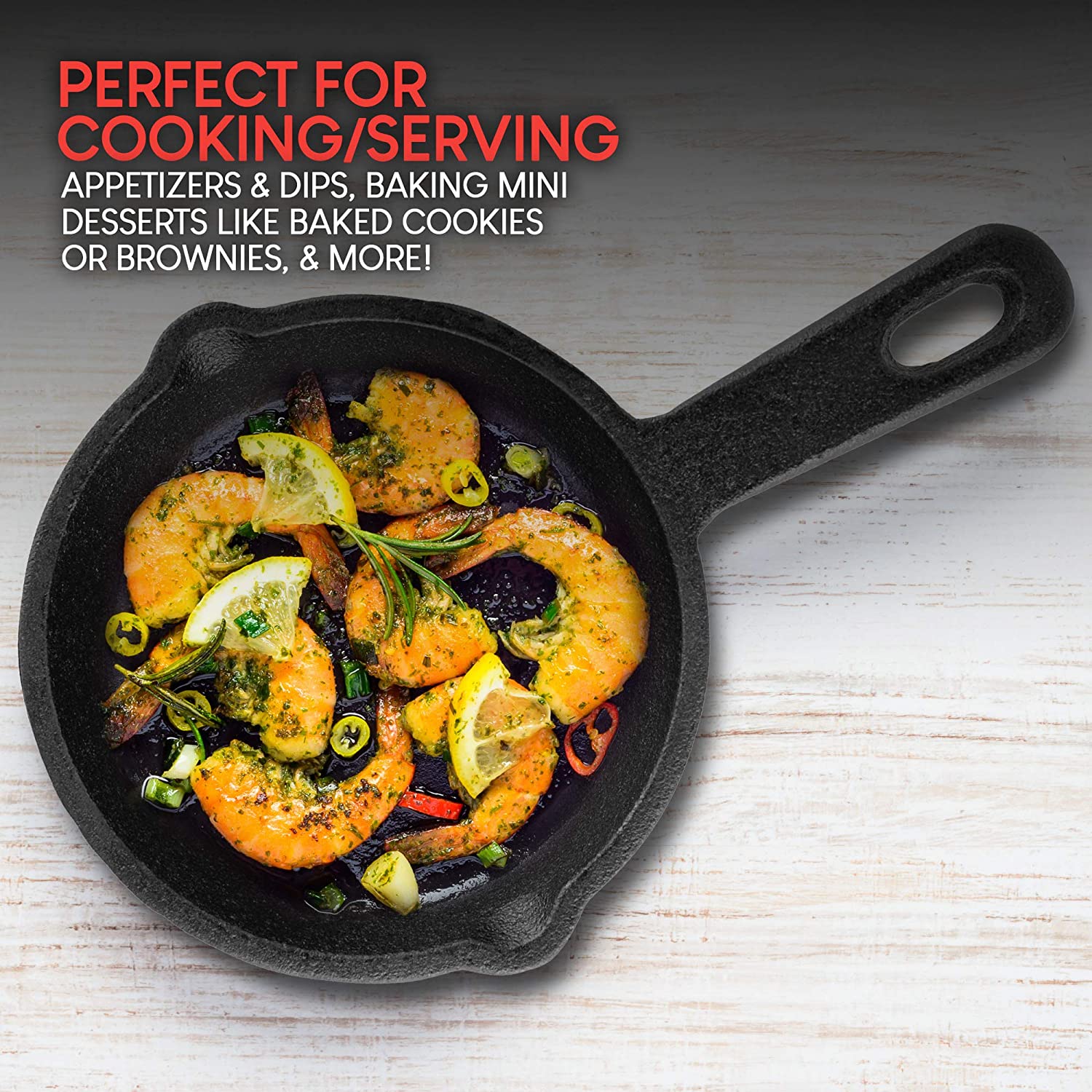 Modern Innovations Mini Cast Iron Skillet with Mitt - 4 Count