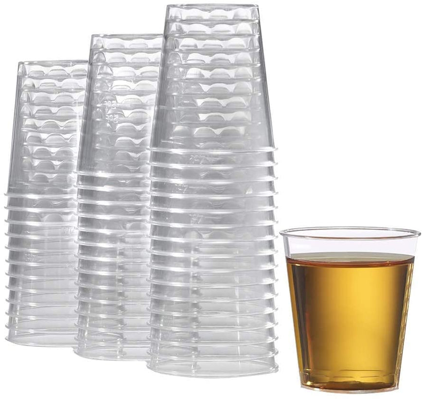 1000 Plastic Shot Glasses - 1 Oz Disposable Cups - 1 Ounce Shot Glasses - Small Party Cups Ideal for Whiskey, Wine Tasting, Food Samples, and Condiments (Clear)