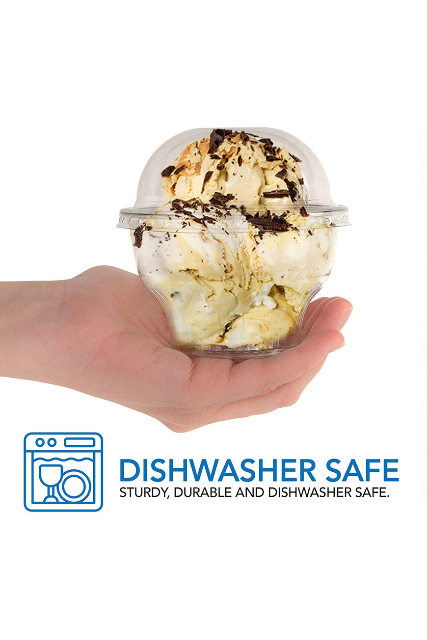 Stock Your Home Plastic Dessert Cups With Dome Lid, 50 Count, 8 oz