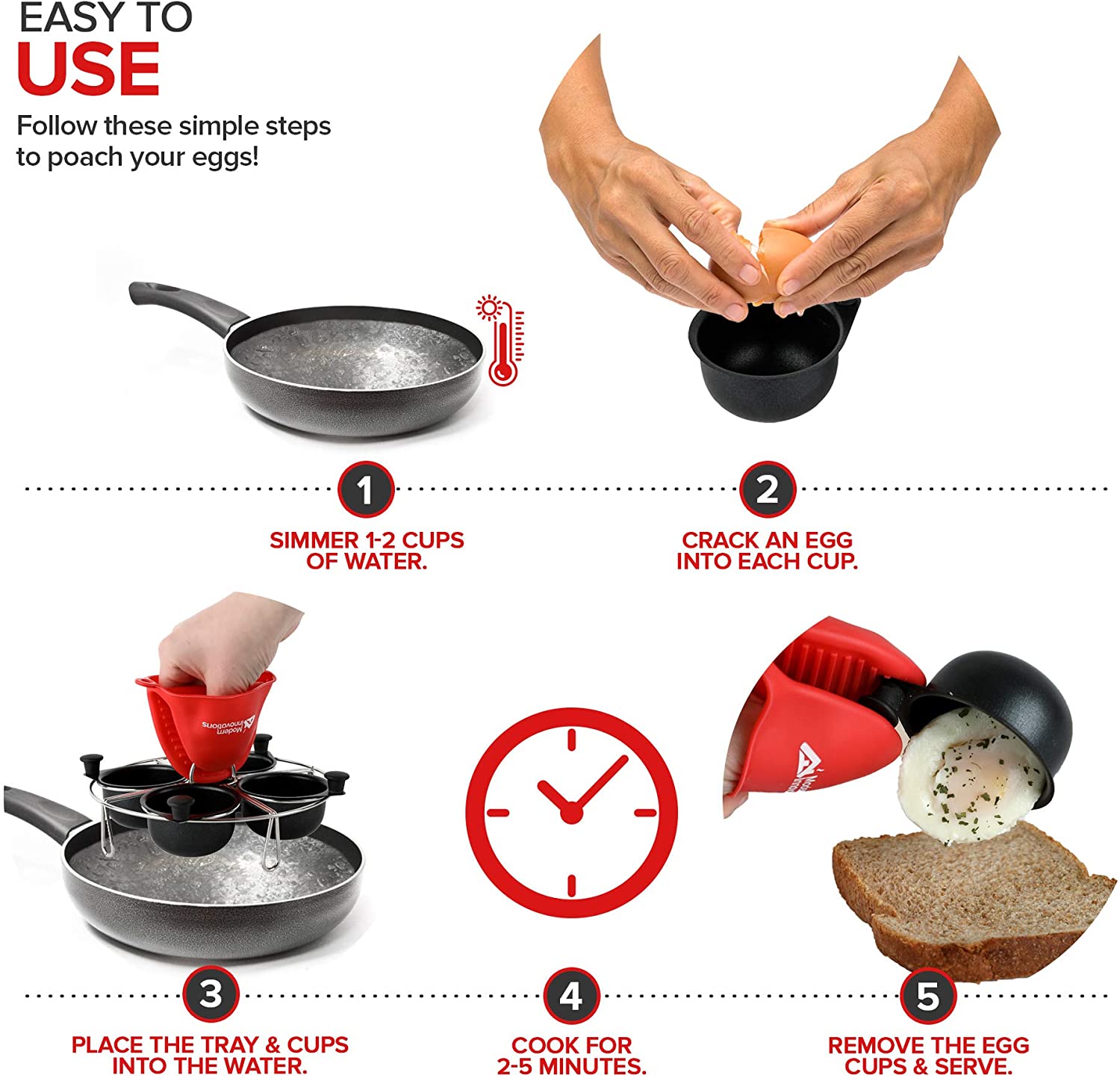 Modern Innovations Mini Cast Iron Skillet with Mitt - 4 Count