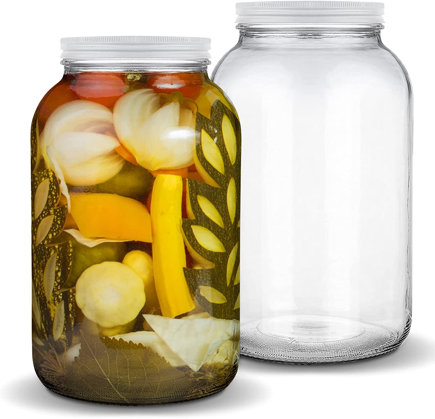 Gallon Glass Jar with Metal Lid (2 Pack) - 128 Ounce - Airtight & Odor –  Stock Your Home